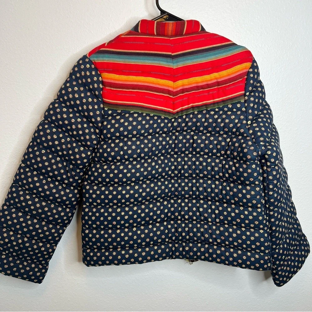 Alix of Bohemia Cody Patchwork Polka Dot Puffer Jacket Small - Picture 10 of 13